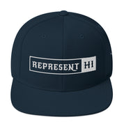 Represent Home Waters Hat in Dark Navy with white embroidery — front view #color_Dark Navy