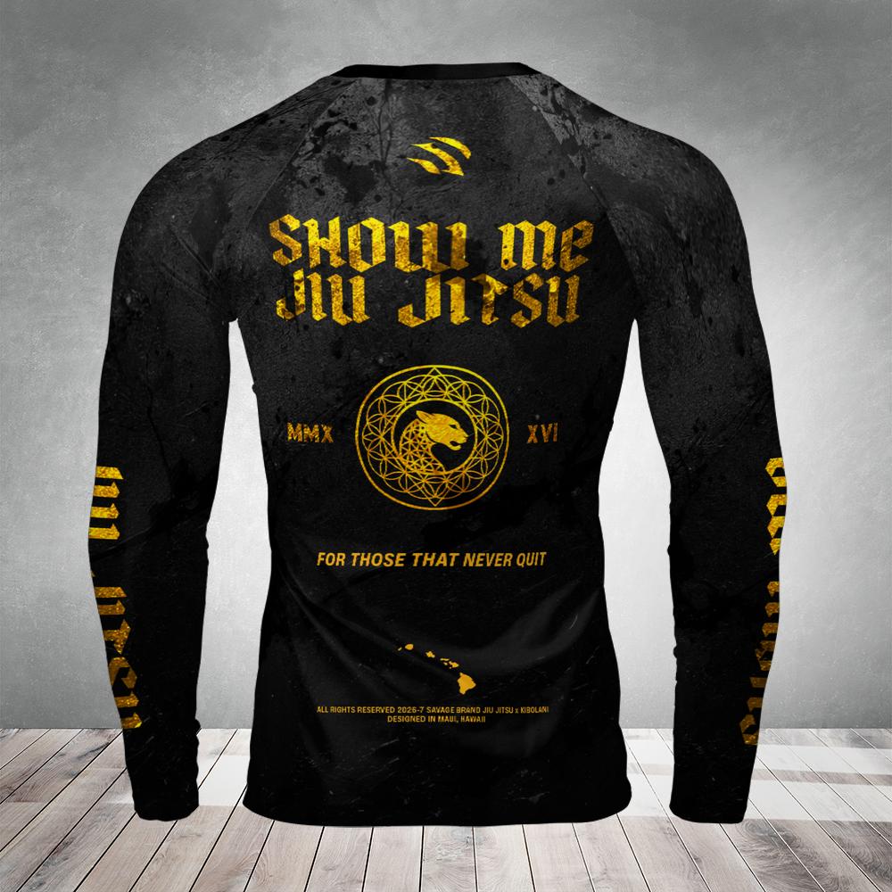 Kibo x Savage Jiu Jitsu Rashguard: Unleash Your Flow