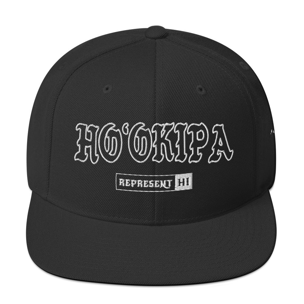 HoʻOkipa Snapback Hat — Black — front view