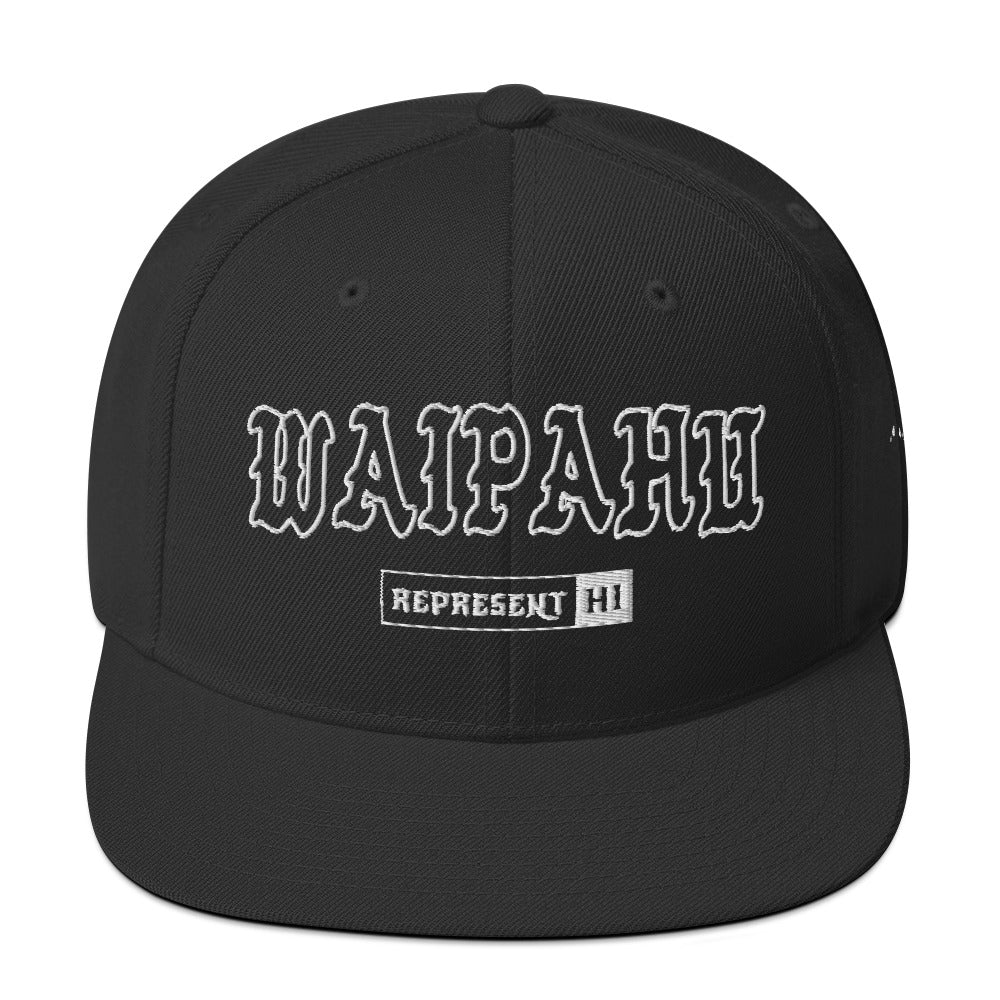 Waipahu Snapback Hat — Black — front view