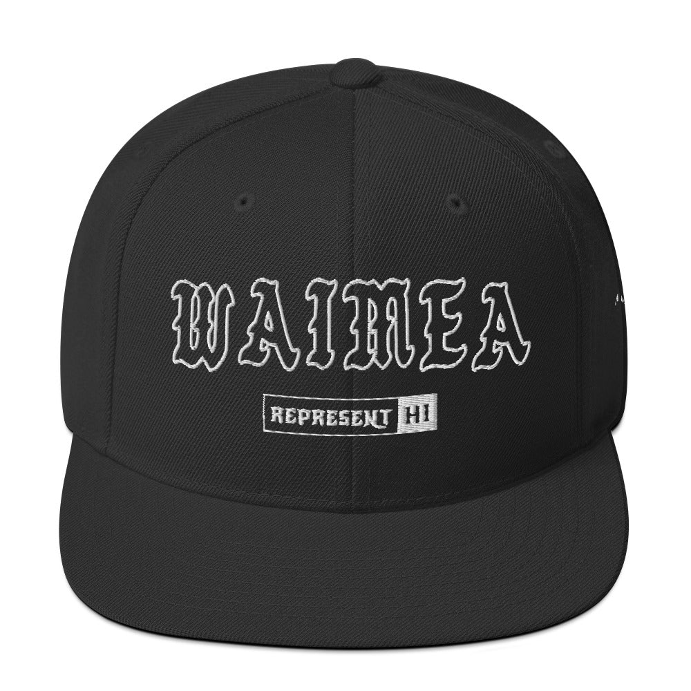 Waimea Snapback Hat — Hawaiʻi Island — Black — front view