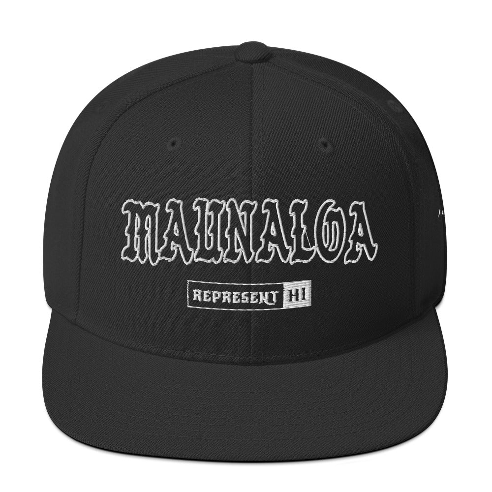 Maunaloa Snapback Hat — Black — front view