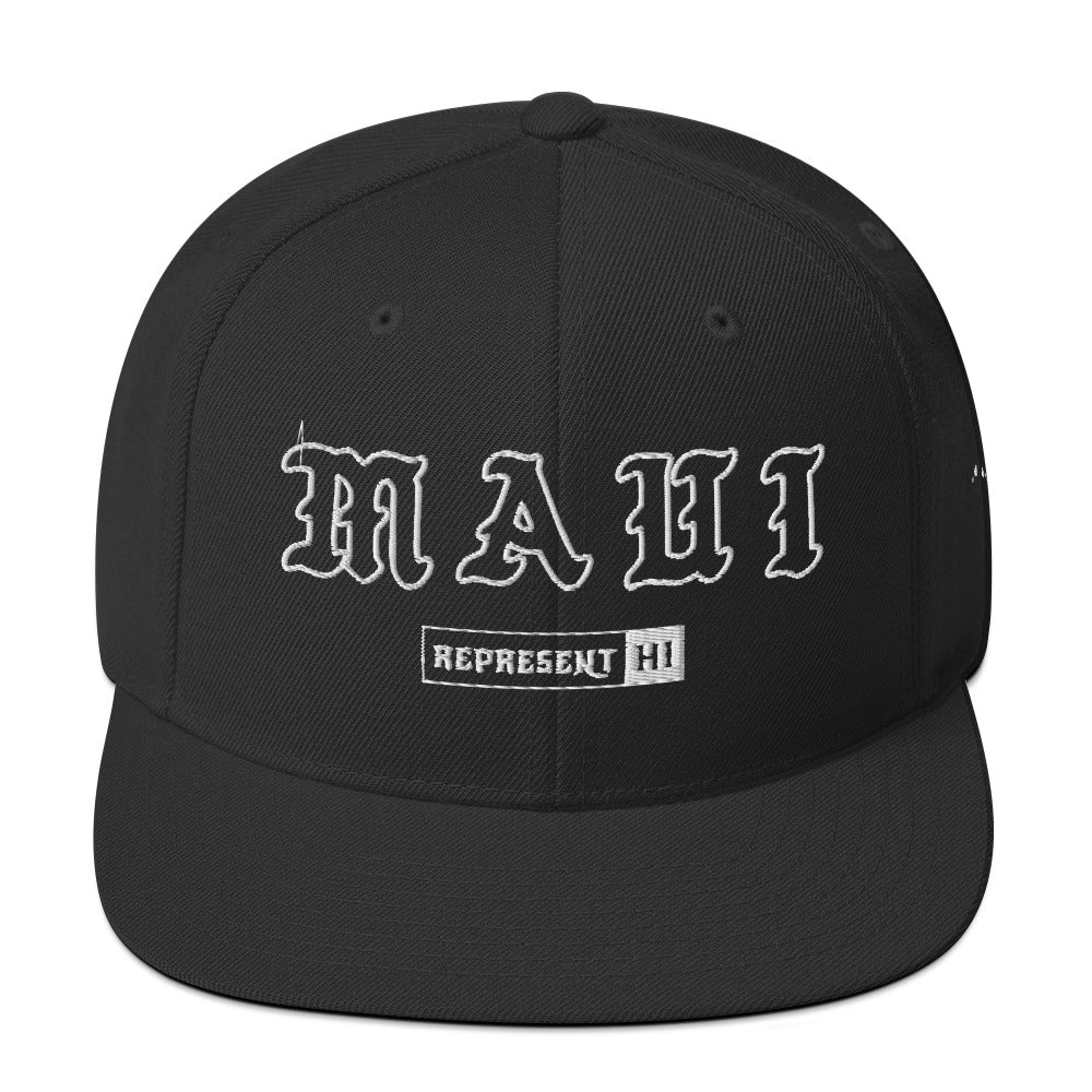 Maui Snapback Hat — Black — front view