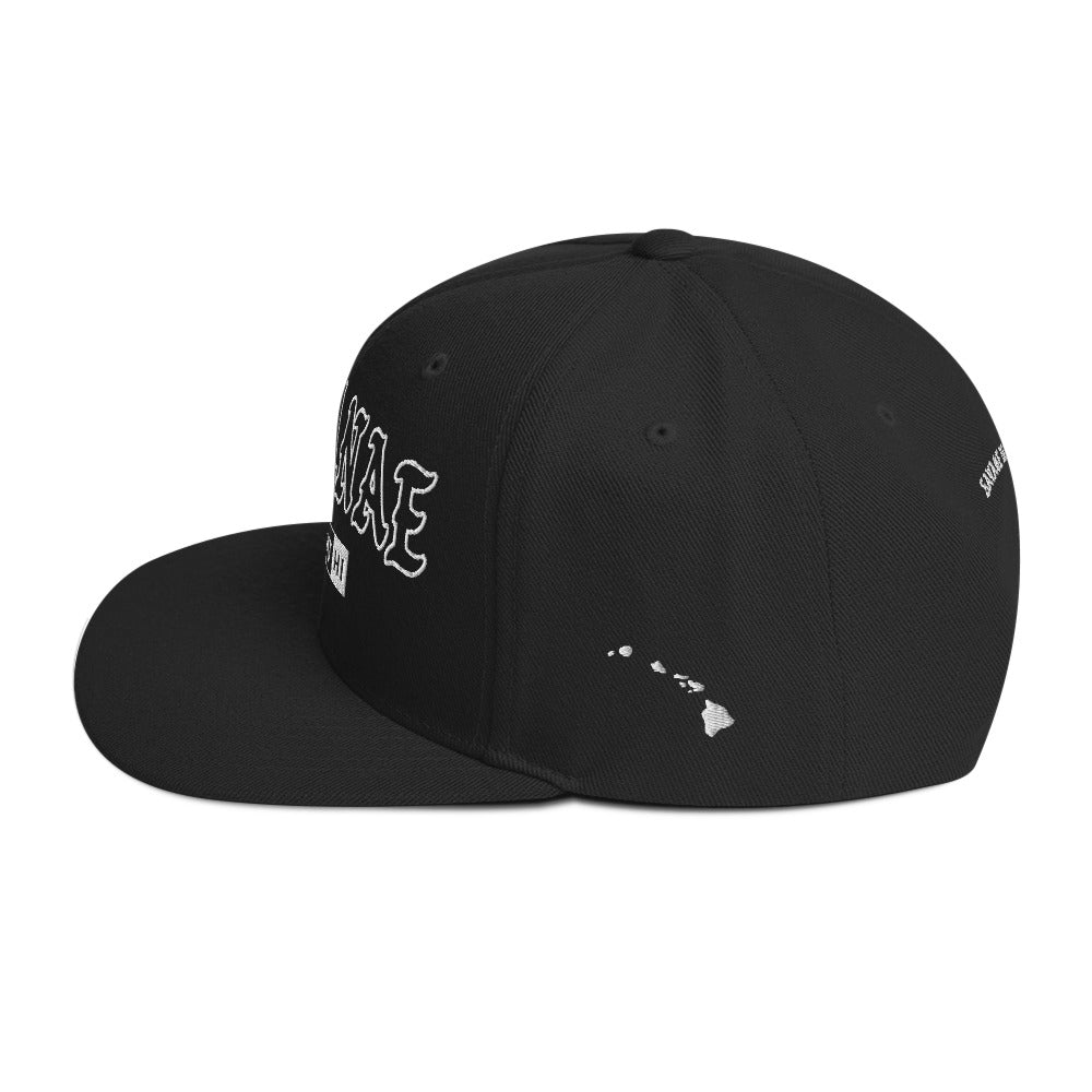 WaiʻAnae Snapback Hat — Black — left side view