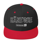 KāneʻOhe Snapback Hat — Black/ Red — front view