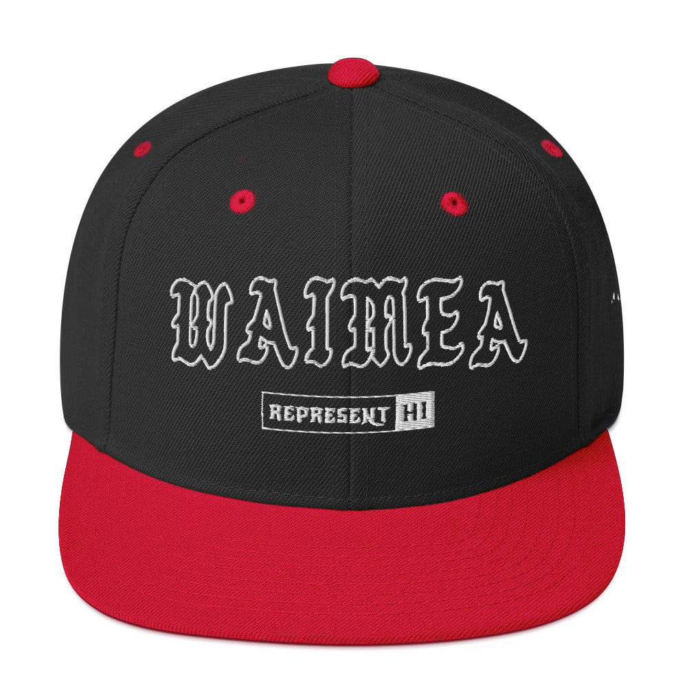 Waimea Snapback Hat — Kauaʻi — Black/ Red — front view