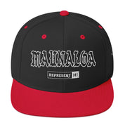 Maunaloa Snapback Hat — Black/ Red — front view