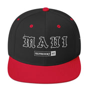 Maui Snapback Hat — Black/ Red — front view