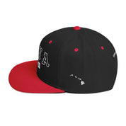 Hāna Snapback Hat — Black/ Red — left side view
