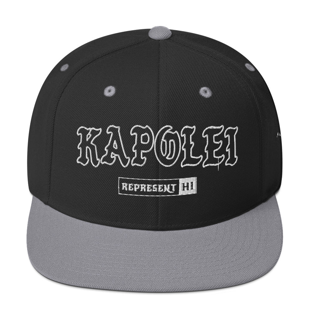 Kapolei Snapback Hat — Black/ Silver — front view