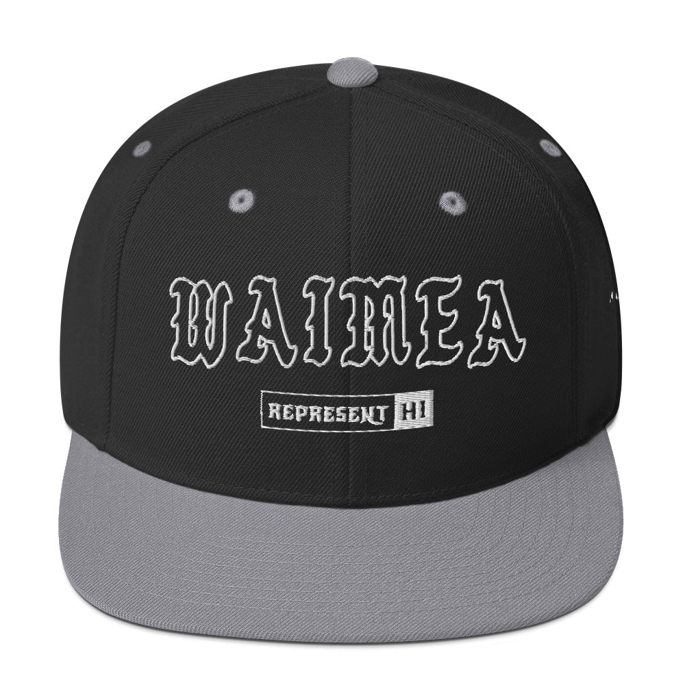 Waimea Snapback Hat — Kauaʻi — Black/ Silver — front view
