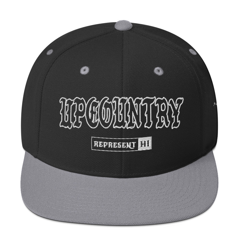 Upcountry Snapback Hat — Black/ Silver — front view