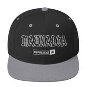 Maunaloa Snapback Hat — Black/ Silver — front view