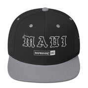 Maui Snapback Hat — Black/ Silver — front view