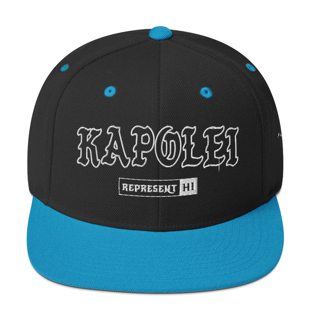 Kapolei Snapback Hat — Black/ Teal — front view