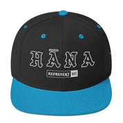Hāna Snapback Hat — Black/ Teal — front view