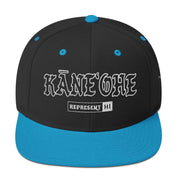 KāneʻOhe Snapback Hat — Black/ Teal — front view