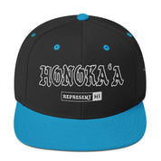 HonokaʻA Snapback Hat — Black/ Teal — front view