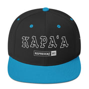 KapaʻA Snapback Hat — Black/ Teal — front view