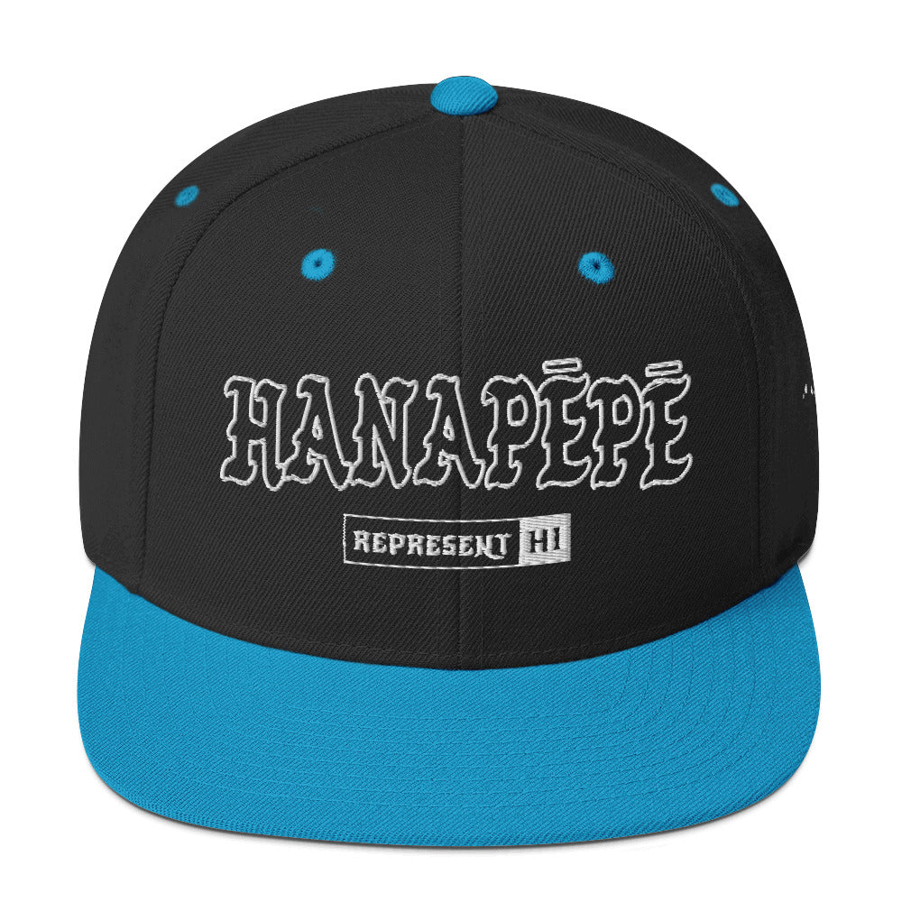 Hanapēpē Snapback Hat — Black/ Teal — front view