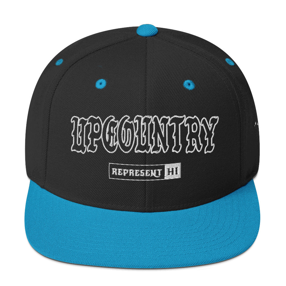 Upcountry Snapback Hat — Black/ Teal — front view