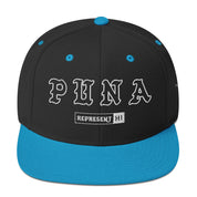 Puna Snapback Hat — Black/ Teal — front view