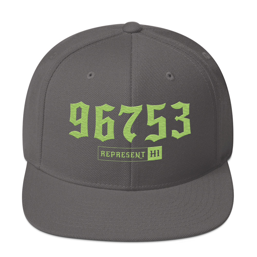 Kihei 96753 Dark Grey/Lime hat — Printful Front