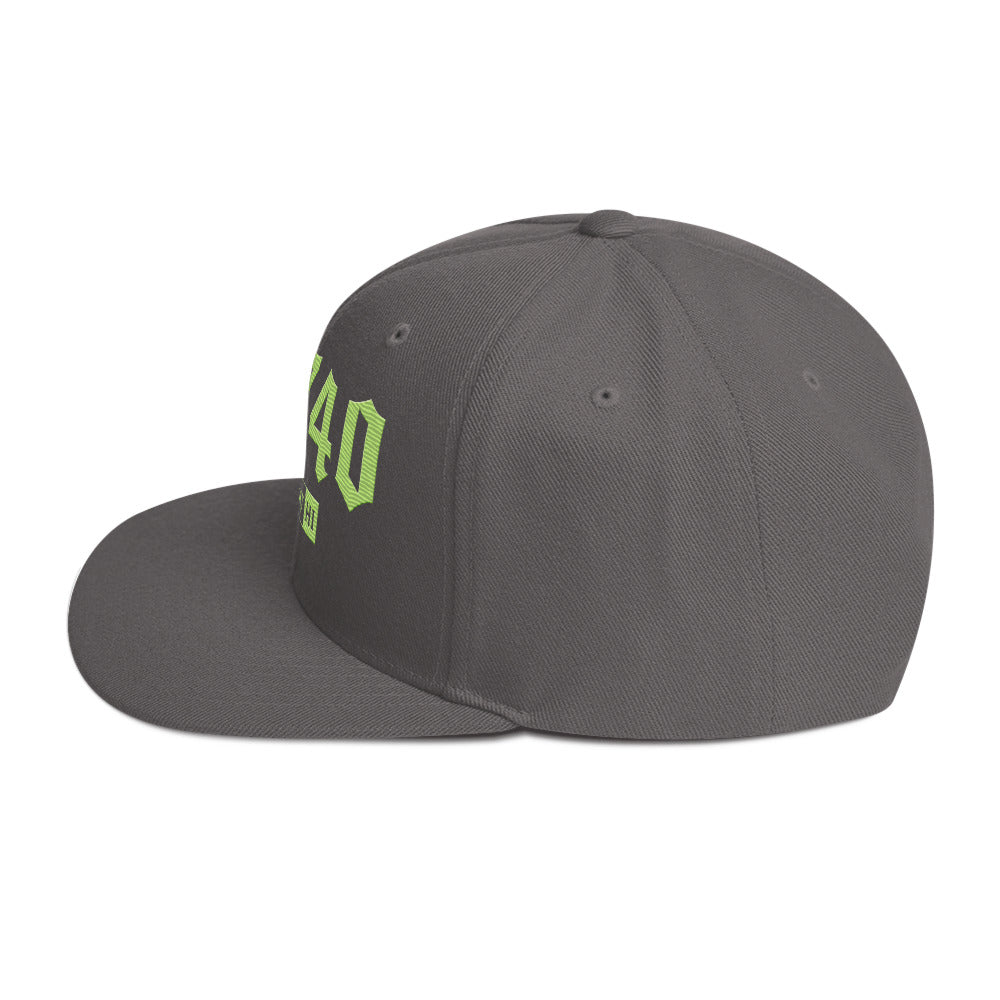 Kailua 96740 Dark Grey/Lime hat — Printful Left Side
