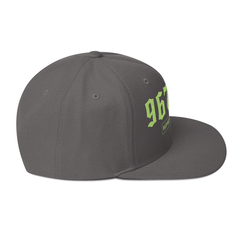 Kaneohe 96744 Dark Grey/Lime hat — Printful Right Side