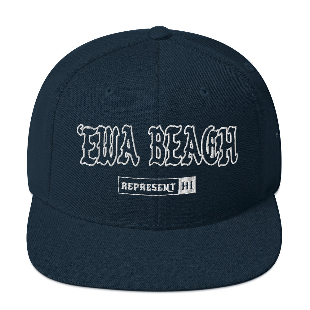 ʻEwa Beach Snapback Hat — Dark Navy — front view