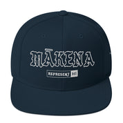 Mākena Snapback Hat — Dark Navy — front view