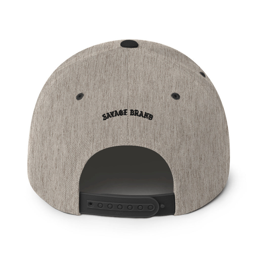 Wai Side Snapback Hat — Heather/Black — back view