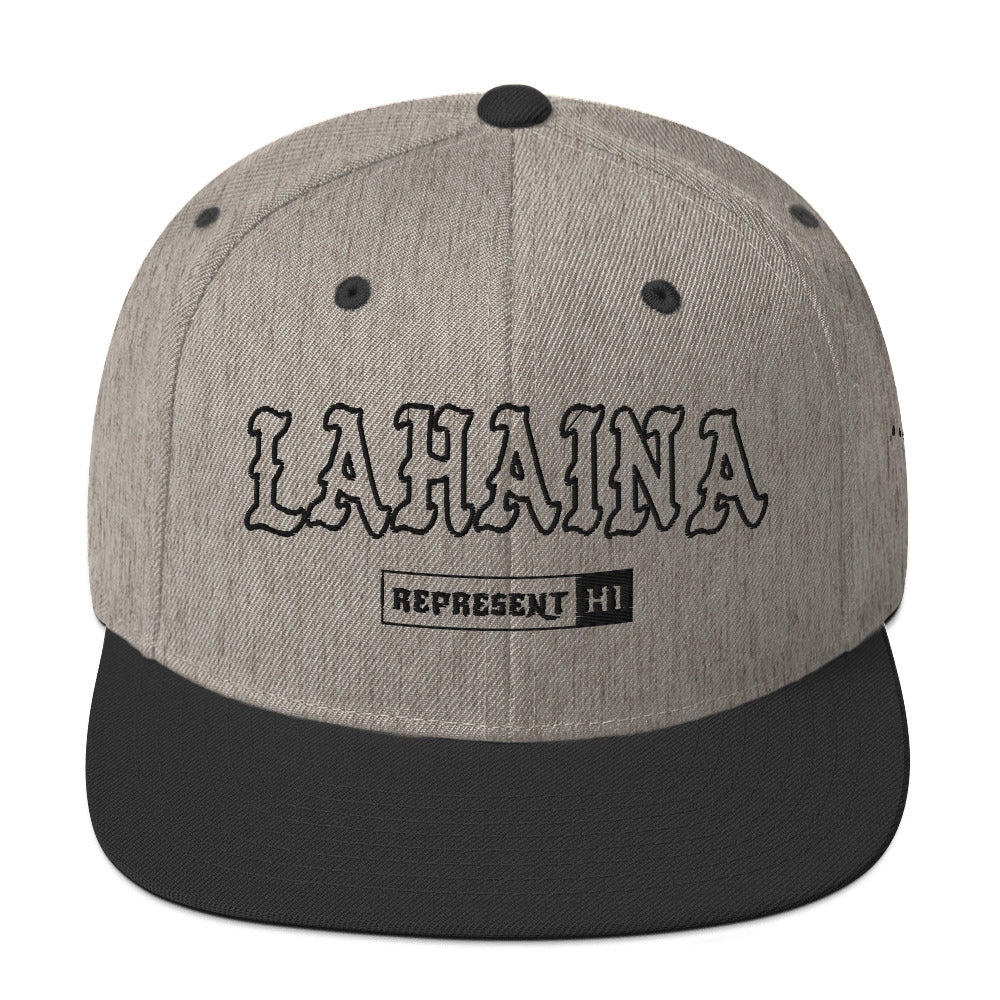 Lahaina Snapback Hat — Heather/Black — front view