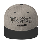 ʻEwa Beach Snapback Hat — Heather/Black — front view