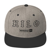 Hilo Snapback Hat — Heather/Black — front view