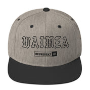 Waimea Snapback Hat — Hawaiʻi Island — Heather/Black — front view
