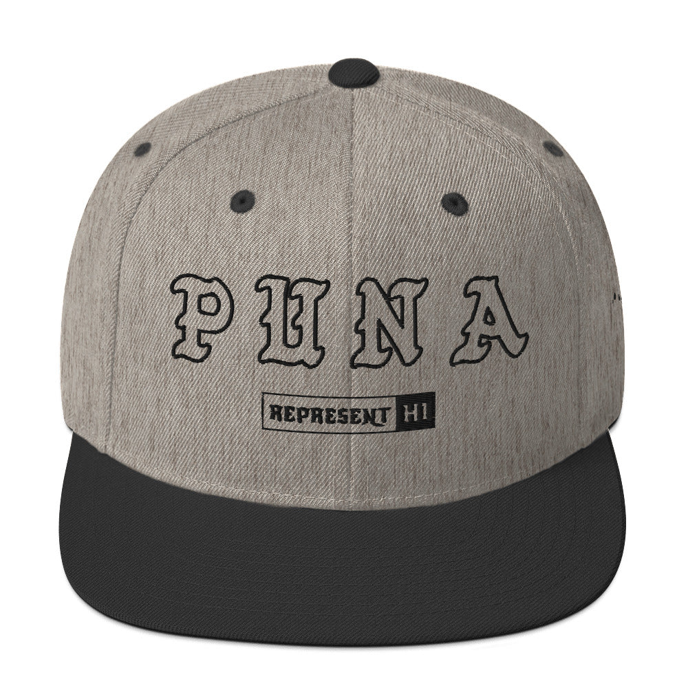 Puna Snapback Hat — Heather/Black — front view