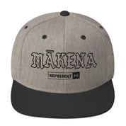Mākena Snapback Hat — Heather/Black — front view