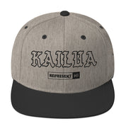 Kailua Snapback Hat — Heather/Black — front view