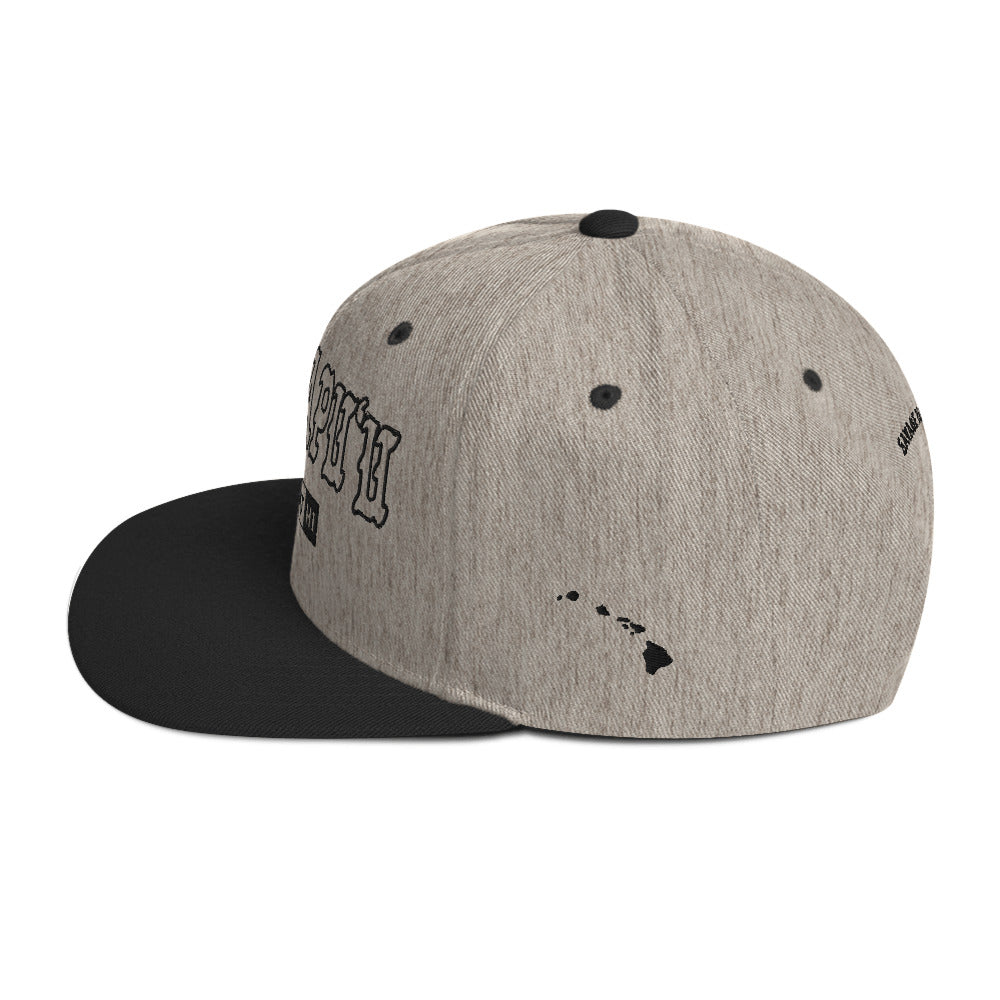KualapuʻU Snapback Hat — Heather/Black — left side view