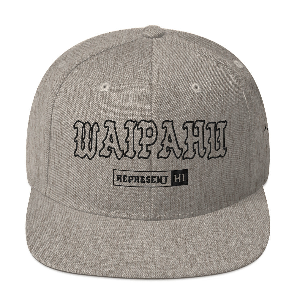 Waipahu Snapback Hat — Heather Grey — front view