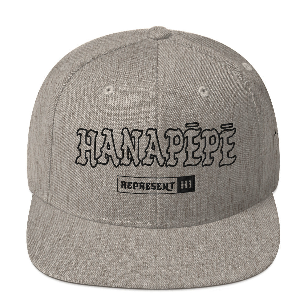 Hanapēpē Snapback Hat — Heather Grey — front view