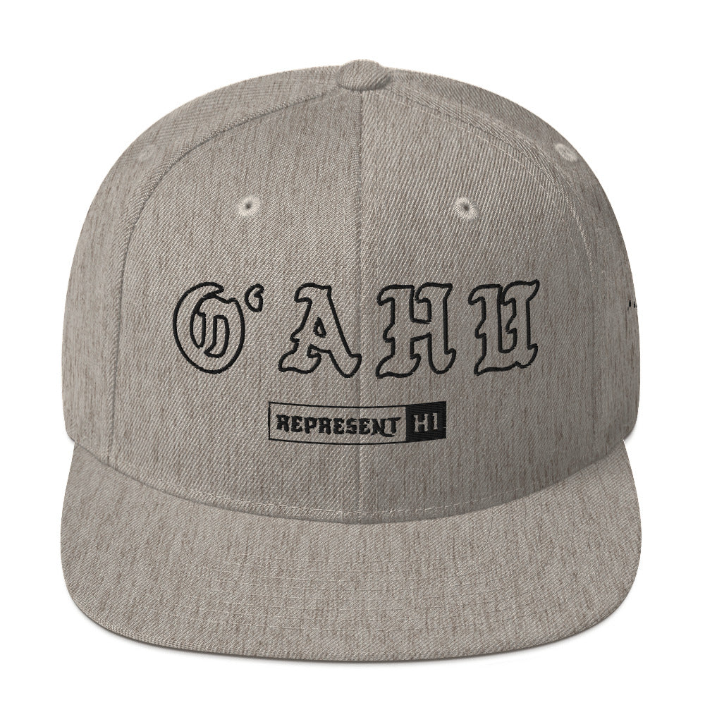 Oʻahu Snapback Hat — Heather Grey — front view