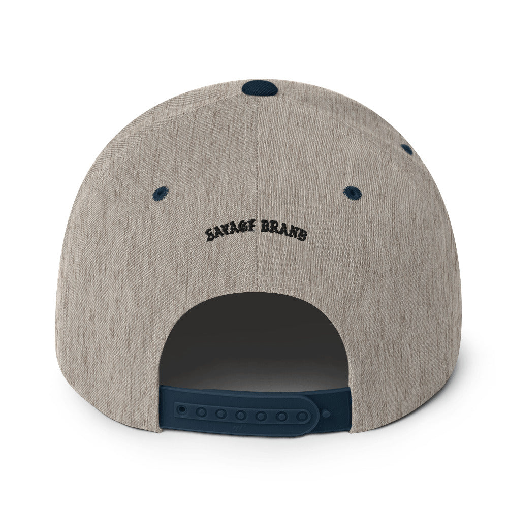 Kōloa Snapback Hat — Heather Grey/ Navy — back view