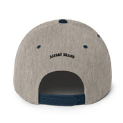 Big Island Snapback Hat — Heather Grey/ Navy — back view