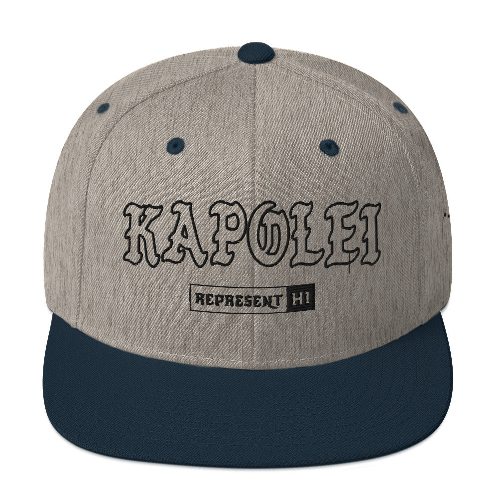 Kapolei Snapback Hat — Heather Grey/ Navy — front view