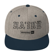 HaʻIkū Snapback Hat — Heather Grey/ Navy — front view