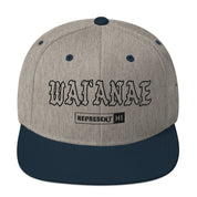 WaiʻAnae Snapback Hat — Heather Grey/ Navy — front view