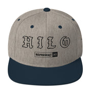 Hilo Snapback Hat — Heather Grey/ Navy — front view