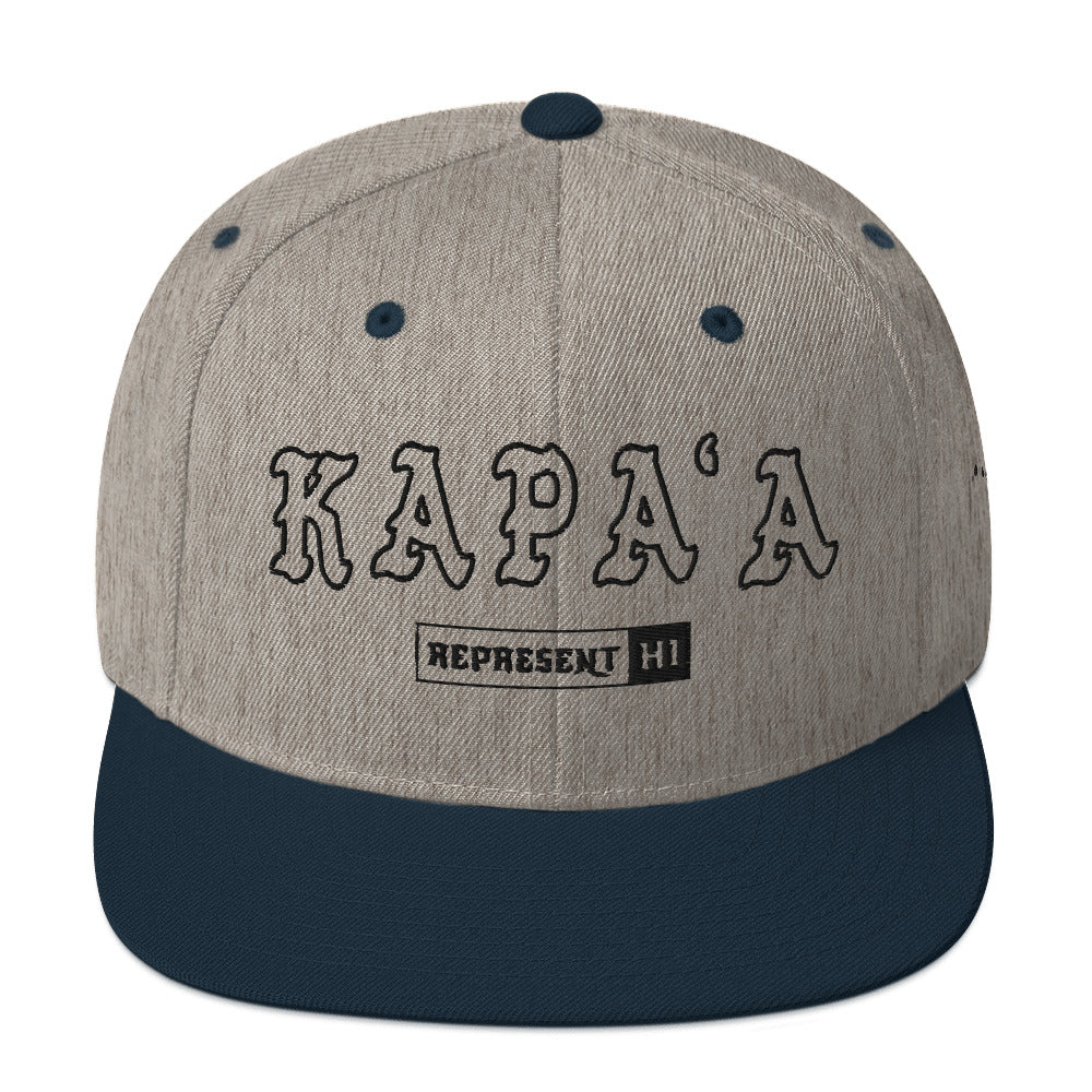 KapaʻA Snapback Hat — Heather Grey/ Navy — front view